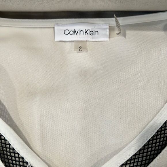 Calvin Klein Long Sleeve Ivory Blouse Size Large - Picture 7 of 8